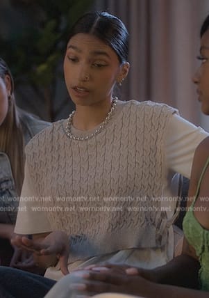 Zaara’s knit layered top on Grown-ish