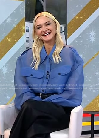 Zanna Roberts Rassi’s blue sheer oversized shirt on Today
