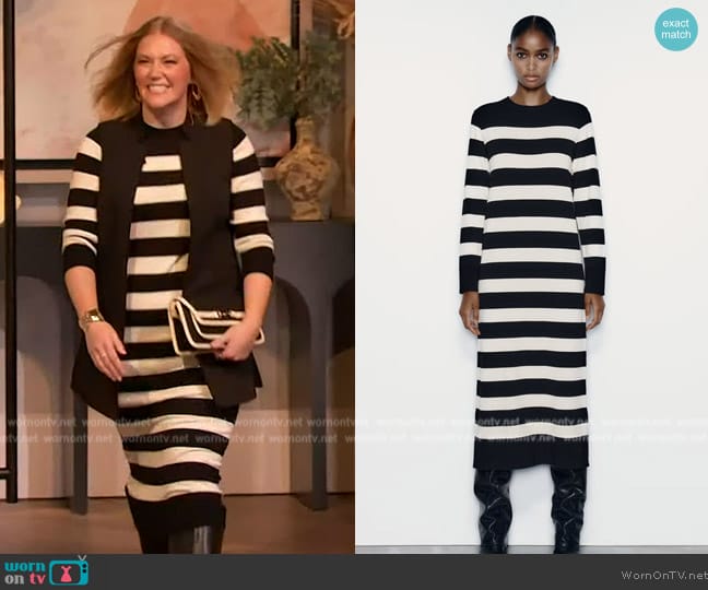 Zara Long Knit Dress worn by Courtney Honka on The Drew Barrymore Show