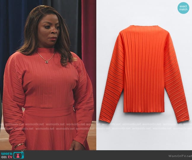 Zara Pleated Top worn by Ava Coleman (Janelle James) on Abbott Elementary