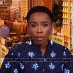 Zinhle’s navy floral dress on NBC News Daily