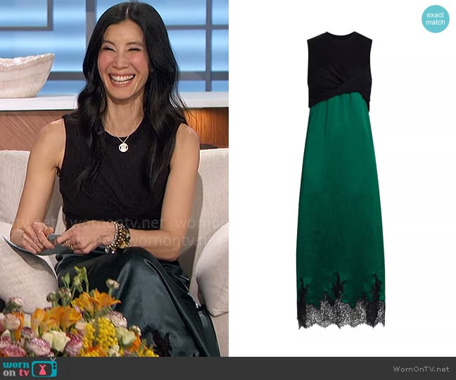 3.1 Phillip Lim Mixed Media Slip Maxi Dress worn by Lisa Ling on The Talk