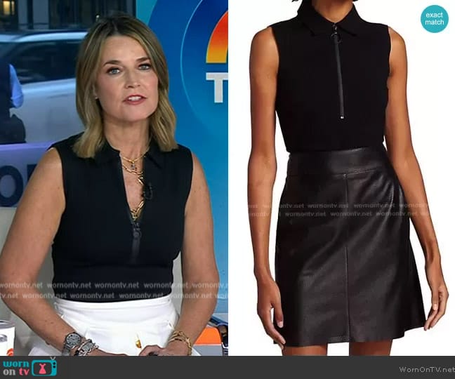 Akris Punto Sleeveless Front Zip Polo Shirt worn by Savannah Guthrie on Today