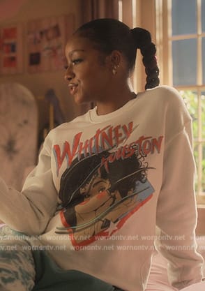 Annika’s Whitney Houston graphic sweatshirt on Grown-ish