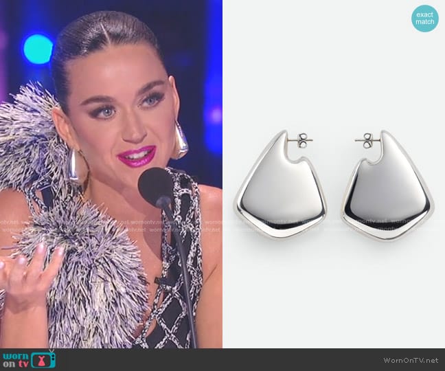 Bottega Veneta Large Fin Earrings worn by Katy Perry on American Idol