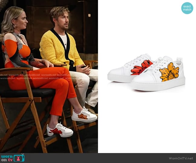 Christian Louboutin x Shun Sudo Adolon Donna Button Flower Low Top Sneaker worn by Emily Blunt on Today