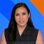 Christiane Cordero’s plaid v-neck dress on Good Morning America