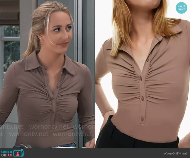 Contour Contour Speaker Bodysuit worn by Josslyn Jacks (Eden McCoy) on General Hospital