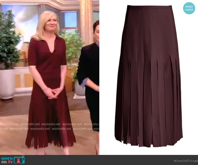 Gabriela Hearst Binka Pleated Wool Skirt worn by Kirsten Dunst on The View