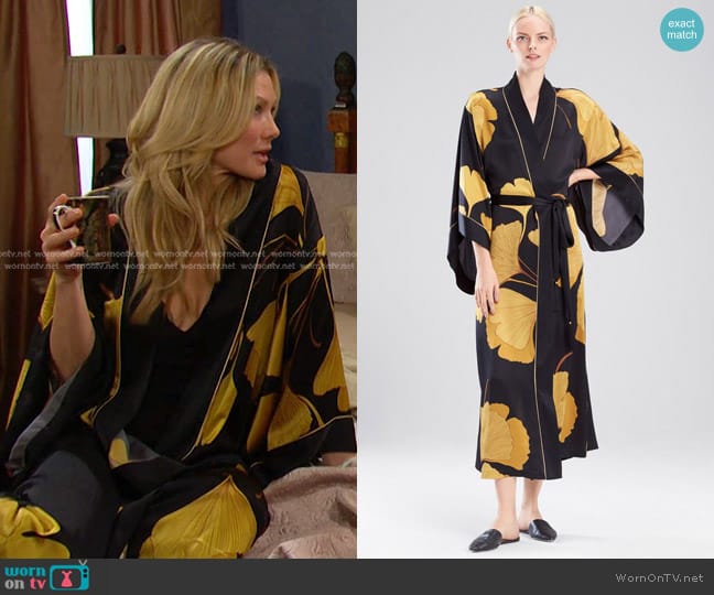 Natori Gingko Robe worn by Kristen DiMera (Stacy Haiduk) on Days of our Lives