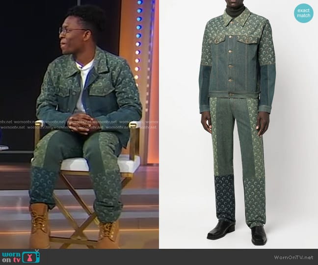 Marine Serre Moon Denim Jacket worn by Breland on Good Morning America