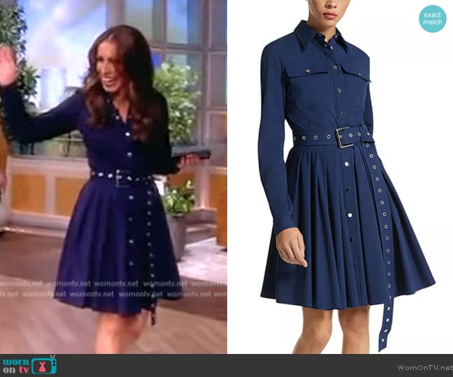 Michael Kors Collection Organic Cotton Stretch Poplin Belted Cargo Shirtdress worn by Alyssa Farah Griffin on The View