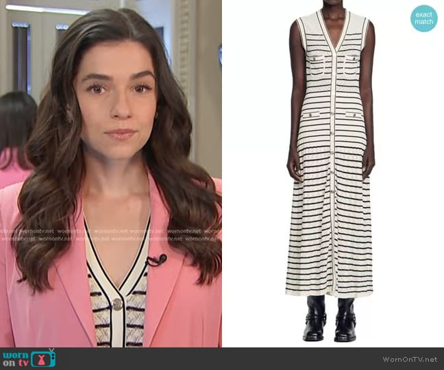 Sandro Molina Button Front Maxi Sweater Dress worn by Julie Tsirkin on NBC News Daily