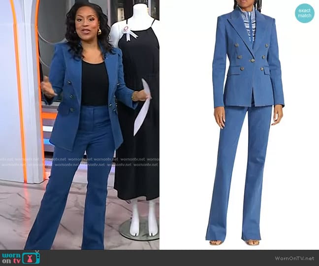 Veronica Beard Naira Denim Dickey Jacket worn by Sheinelle Jones on Today