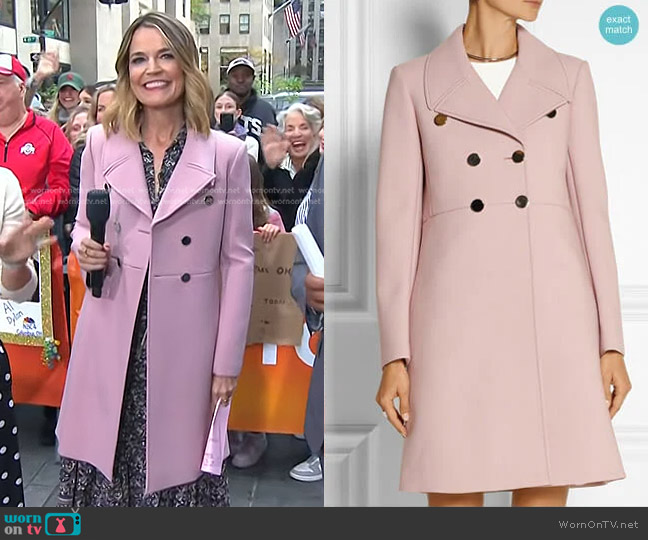 Gucci Neoprene-Bonded Wool Coat worn by Savannah Guthrie on Today