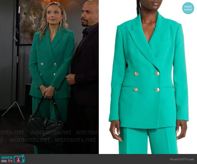 Ted Baker Llaya Double Breasted Jacket worn by Abby Newman (Melissa Ordway) on The Young and the Restless