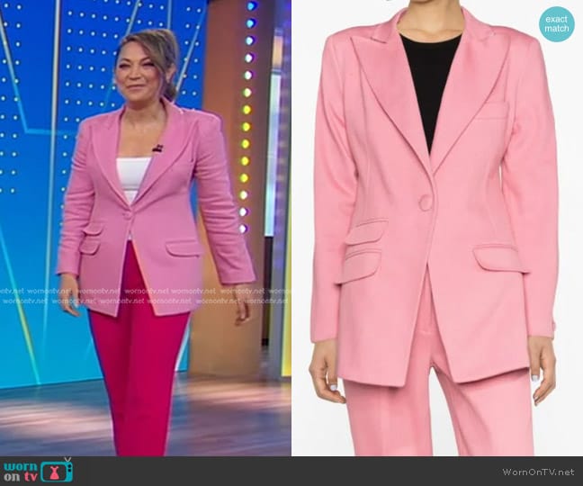 Thebe Magugu Backless Single-Breasted Blazer worn by Ginger Zee on Good Morning America