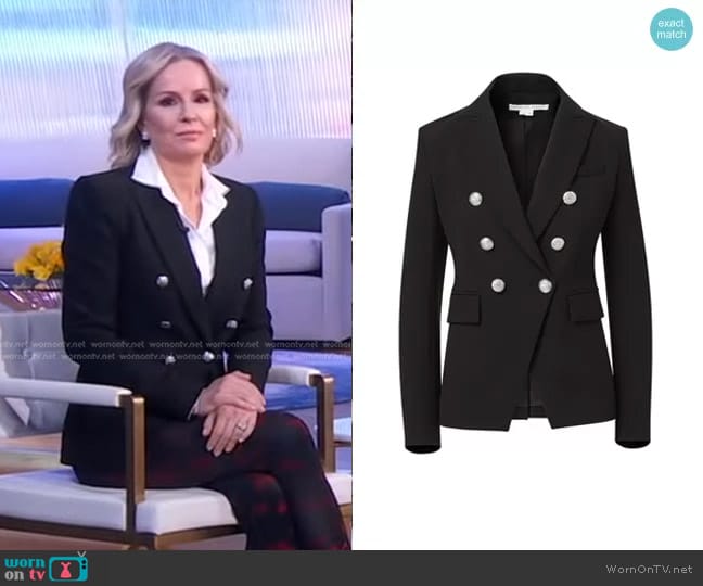 Veronica Beard Miller Dickey Jacket in Black with Silver Buttons worn by Dr. Jennifer Ashton on Good Morning America
