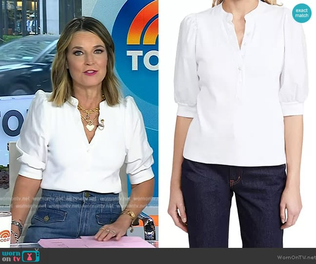 Veronica Beard Coralee Top worn by Savannah Guthrie on Today