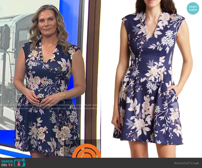 Vince Camuto Fit & Flare Scuba Dress worn by Emily West on Today