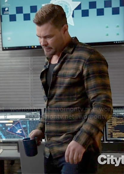 Adam’s brown plaid shirt on Chicago PD