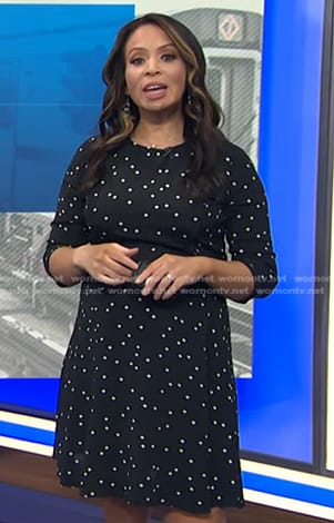 Adelle’s black polka dot maternity dress on Today