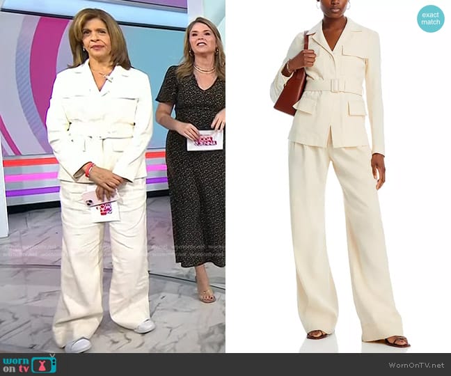 A.L.C. Savannah Belted Notch Collar Jacket in bone worn by Hoda Kotb on Today