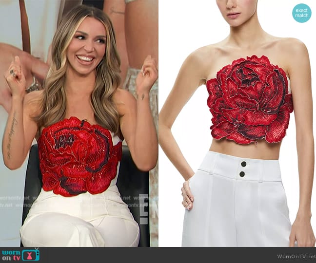 Randie Floral Bandeau Top Alice + Olivia worn by Scheana Shay on E! News