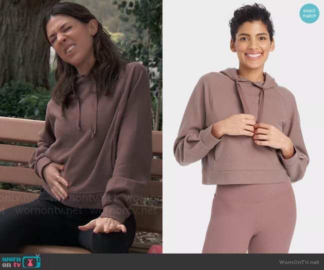 All in Motion Cozy Rib Hoodie in Brown worn by Kristina Corinthos-Davis (Kate Mansi) on General Hospital