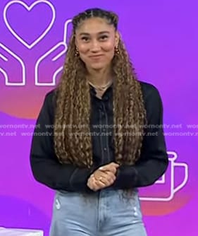 Ally’s black button down shirt on Today