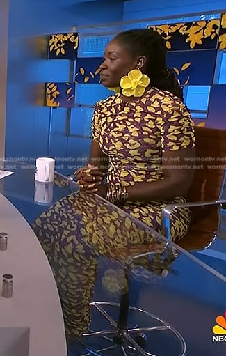 Alua Arthur’s floral ruched dress on NBC News Daily
