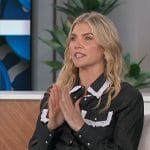 Amanda’s black shirt with white lace trim on The Talk