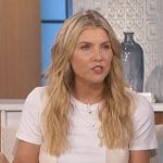 Amanda’s cream vest and pants set on The Talk