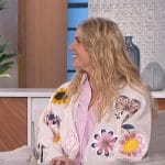 Amanda’s owl patch cardigan on The Talk