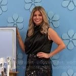 Amber’s black sequin skirt mini dress on The Price is Right