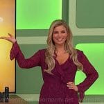 Amber’s purple printed wrap dress on The Price is Right