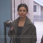Amelia’s grey plaid coat on Greys Anatomy