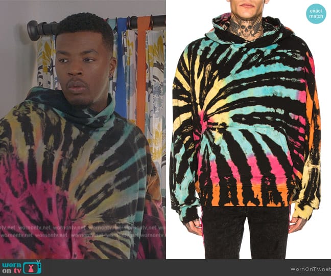 Amiri Reverse Tie Dye Hoodie worn by Spencer James (Daniel Ezra) on All American