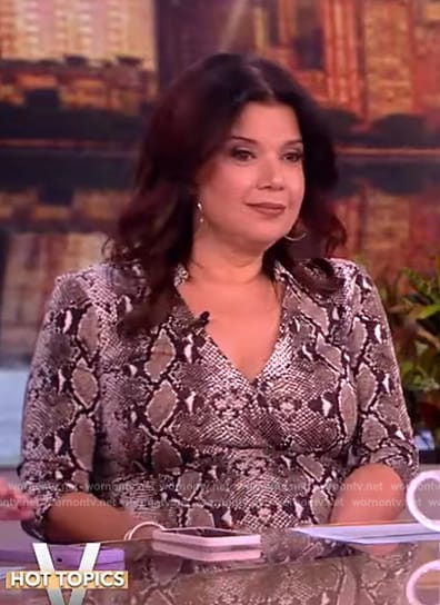 Ana’s snake skin print wrap dress on The View