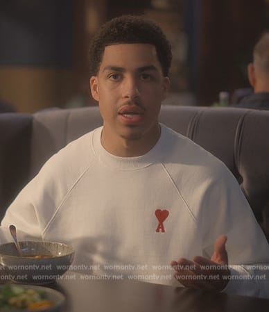 Andre’s white heart embroidered on Grown-ish