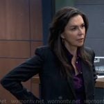 Anna’s navy pinstripe blazer on General Hospital