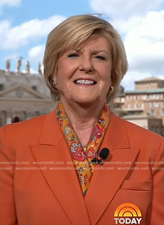 Anne Thompson’s orange double breasted blazer on Today