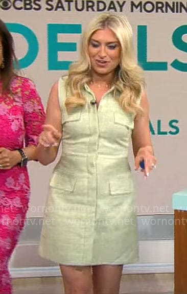 Ashley Bellman’s light green dress on CBS Mornings