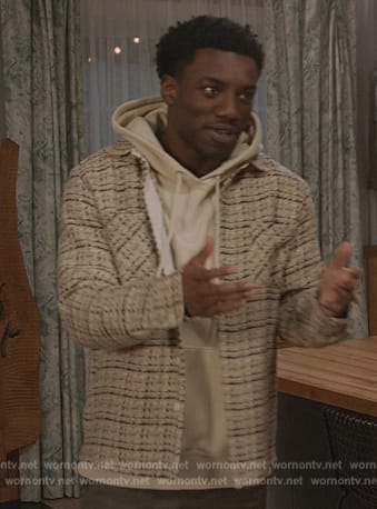 Ashley’s tweed beige jacket on All American
