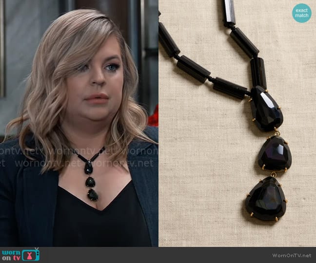 Aureus + Argent Rainbow Obsidian Necklace worn by Maxie Jones (Kirsten Storms) on General Hospital