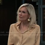 Ava’s light orange bell cuff blouse on General Hospital