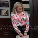 Ava’s pink watercolor floral blouse on General Hospital