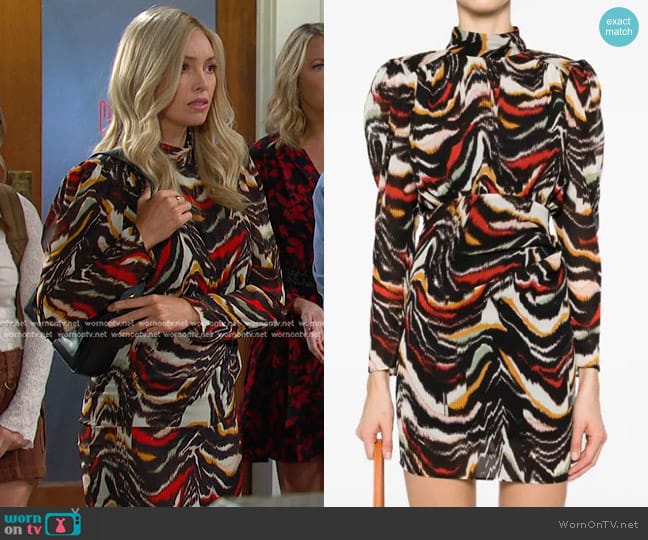 Ba&Sh Pernel Short Dress worn by Theresa Donovan (Emily O'Brien) on Days of our Lives