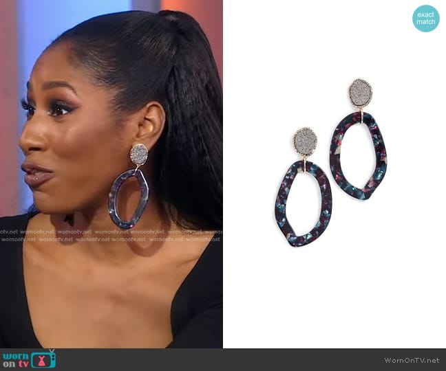 Baublebar Tristana Hoop Resin Earrings worn by Diarra Kilpatrick on Good Morning America