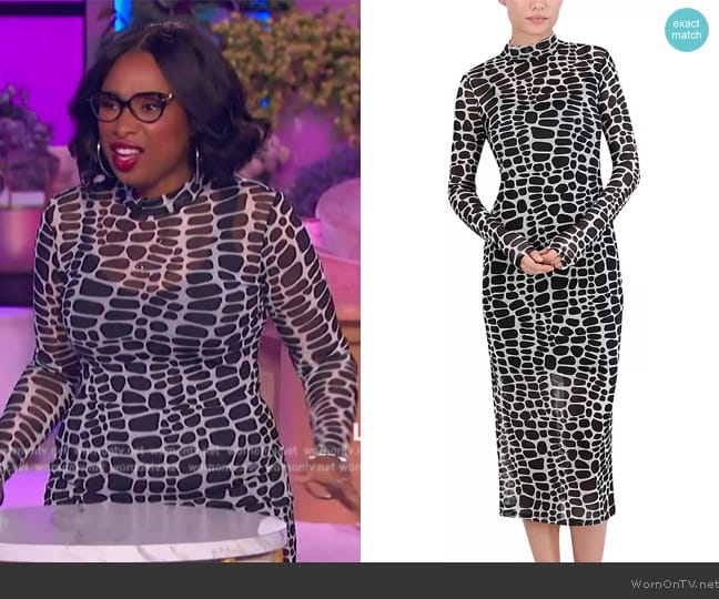 BCBGMAXAZRIA Long Sleeve Day Dress worn by Jennifer Hudson on The Jennifer Hudson Show
